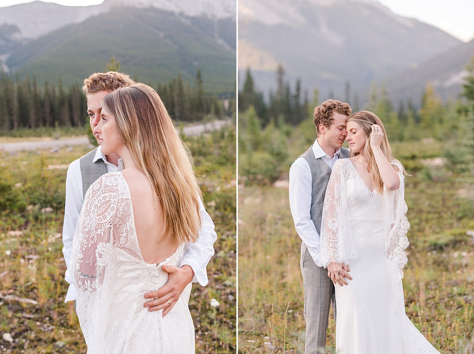 Krystal Moore Photography Kananaskis Mountains Wedding Bride and Groom