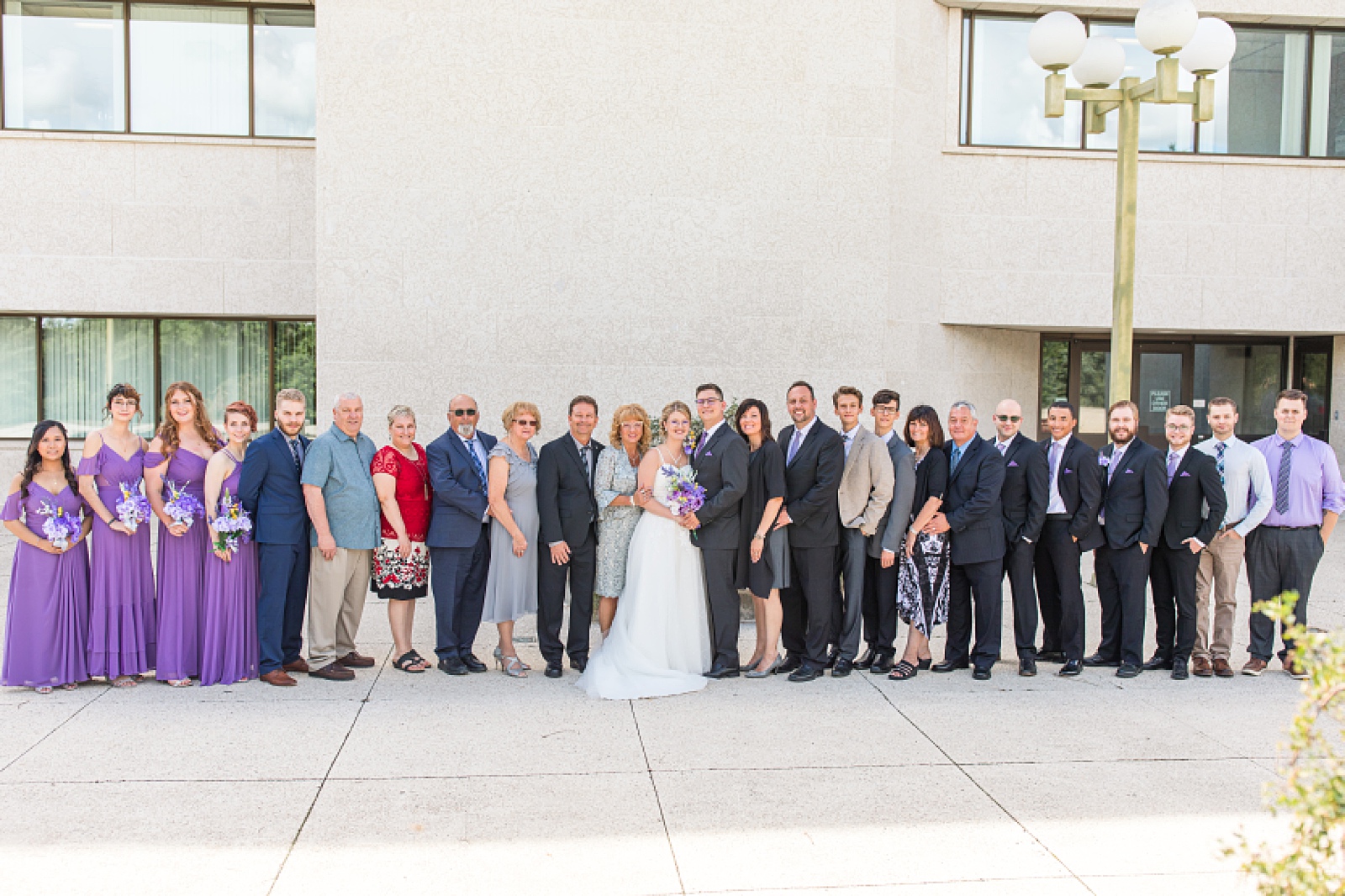 family photos on wedding day with wedding party