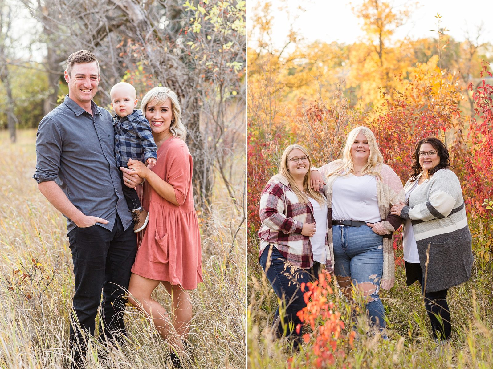Family photos in the fall with young kids and older in Moose Jaw, Saskatchewan