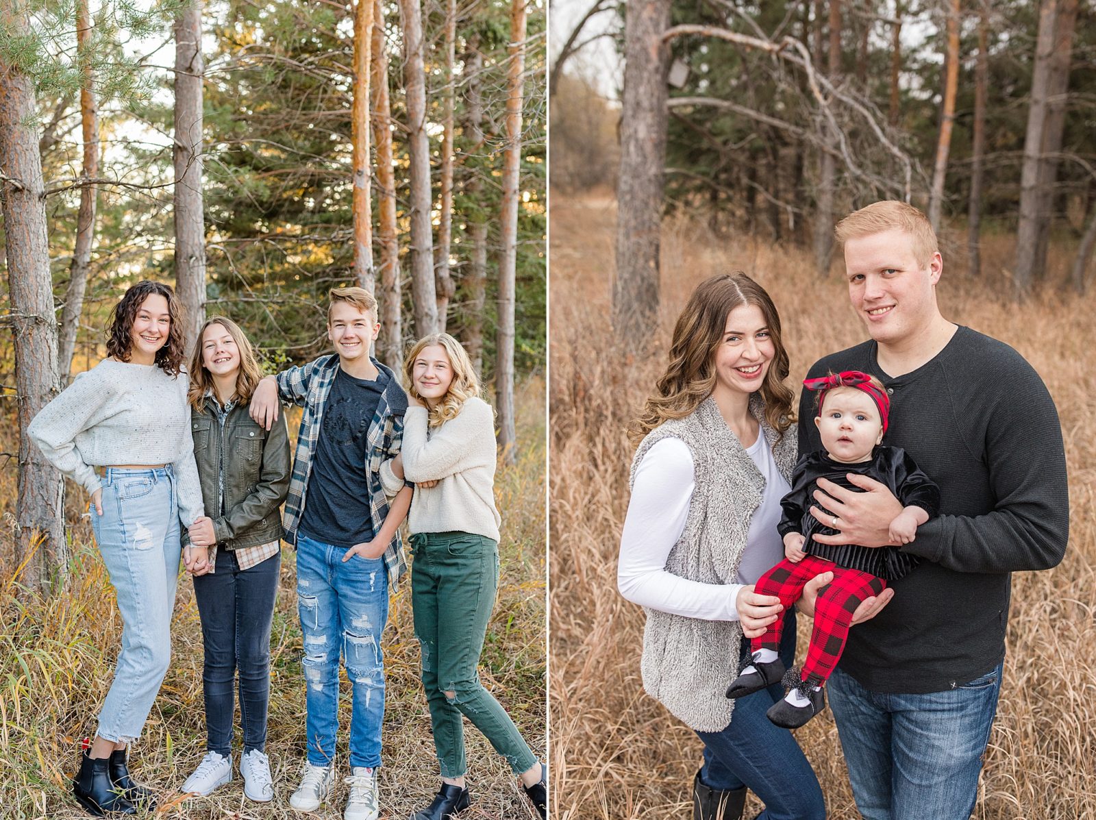 Family photos in the fall with young kids and siblings in Moose Jaw, Saskatchewan