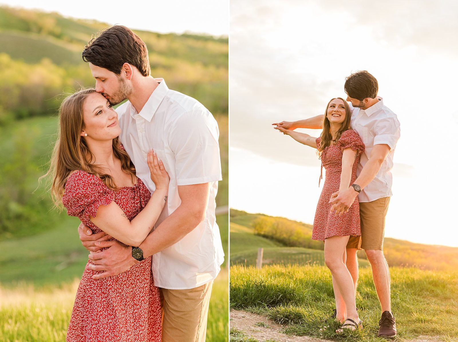 Buffalo Pound, engagement session couple on a hill at golden hour