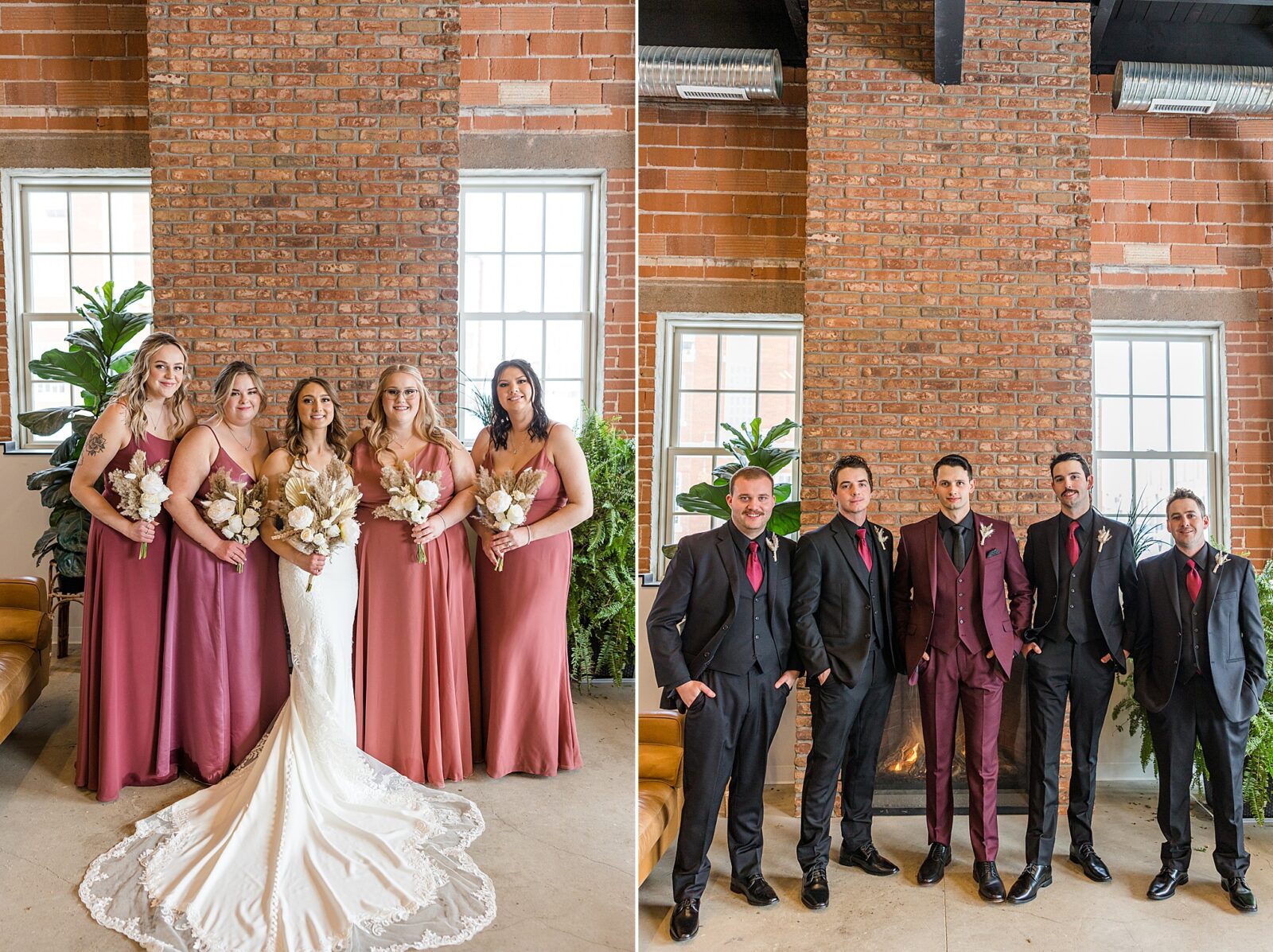 Wedding Party and Bride and Groom photos at The Every Day Kitchen in Regina, Sask