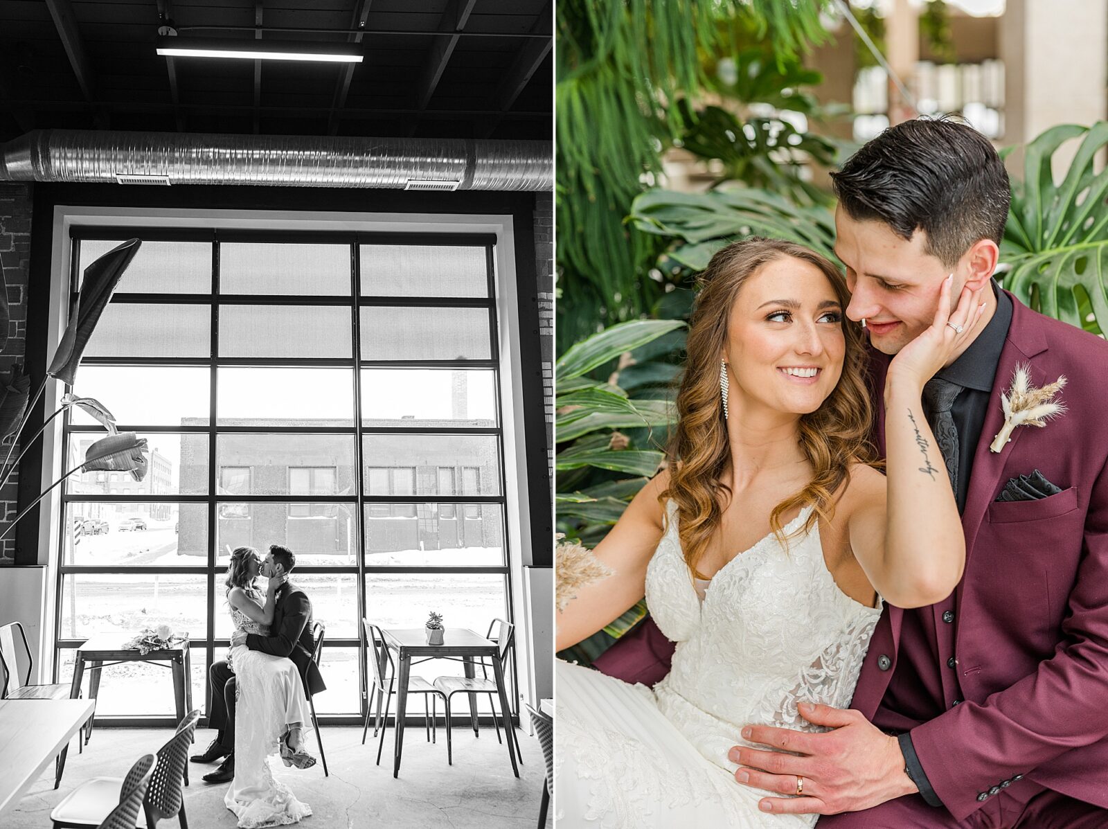 Bride and Groom photos at the The Every Day Kitchen in Regina, Sask
