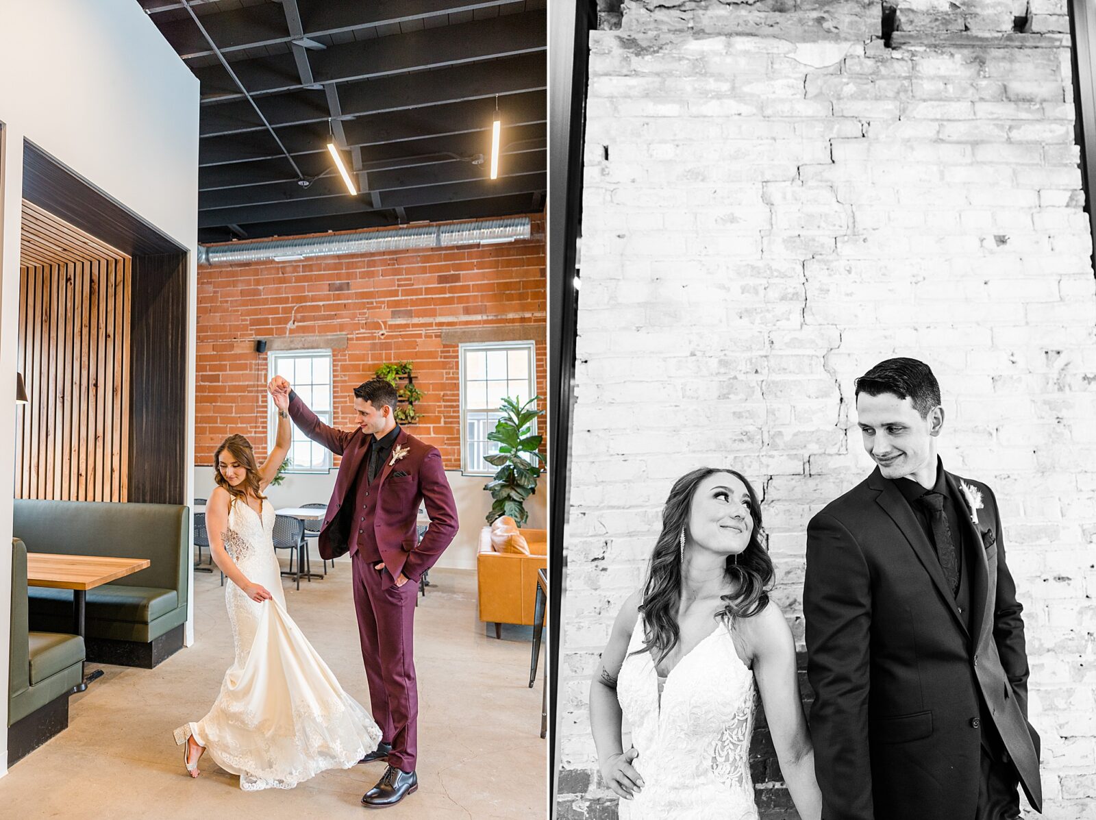 Bride and Groom photos at The Every Day Kitchen in Regina, Sask