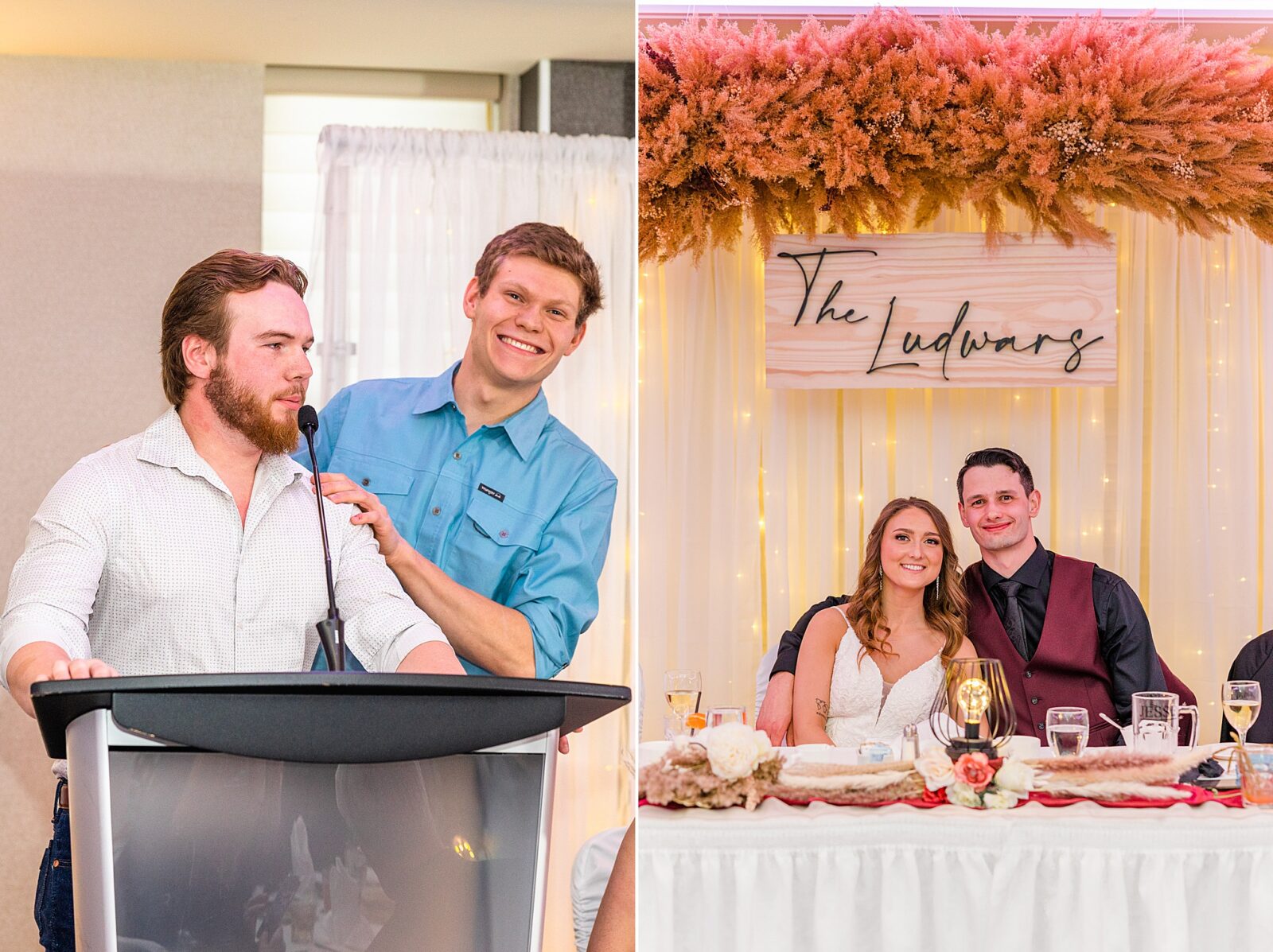 The Atlas Hotel, boho and urban wedding in Regina, Saskatchewan, speaches, with couple
